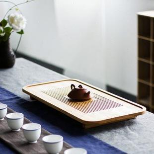 功夫茶具排水储水抽屉式 茶盘竹制简约干泡茶台小家用茶海套装 日式