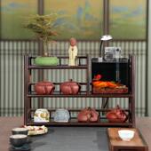 茶具置物架茶杯收纳层架茶架子茶桌茶台桌面小型博古架紫砂壶摆放