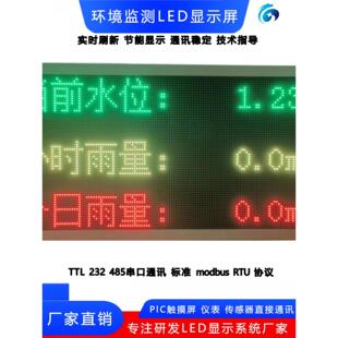 二次开发modbus485LED预警显示屏PLC水位雨量工业环保电子看板