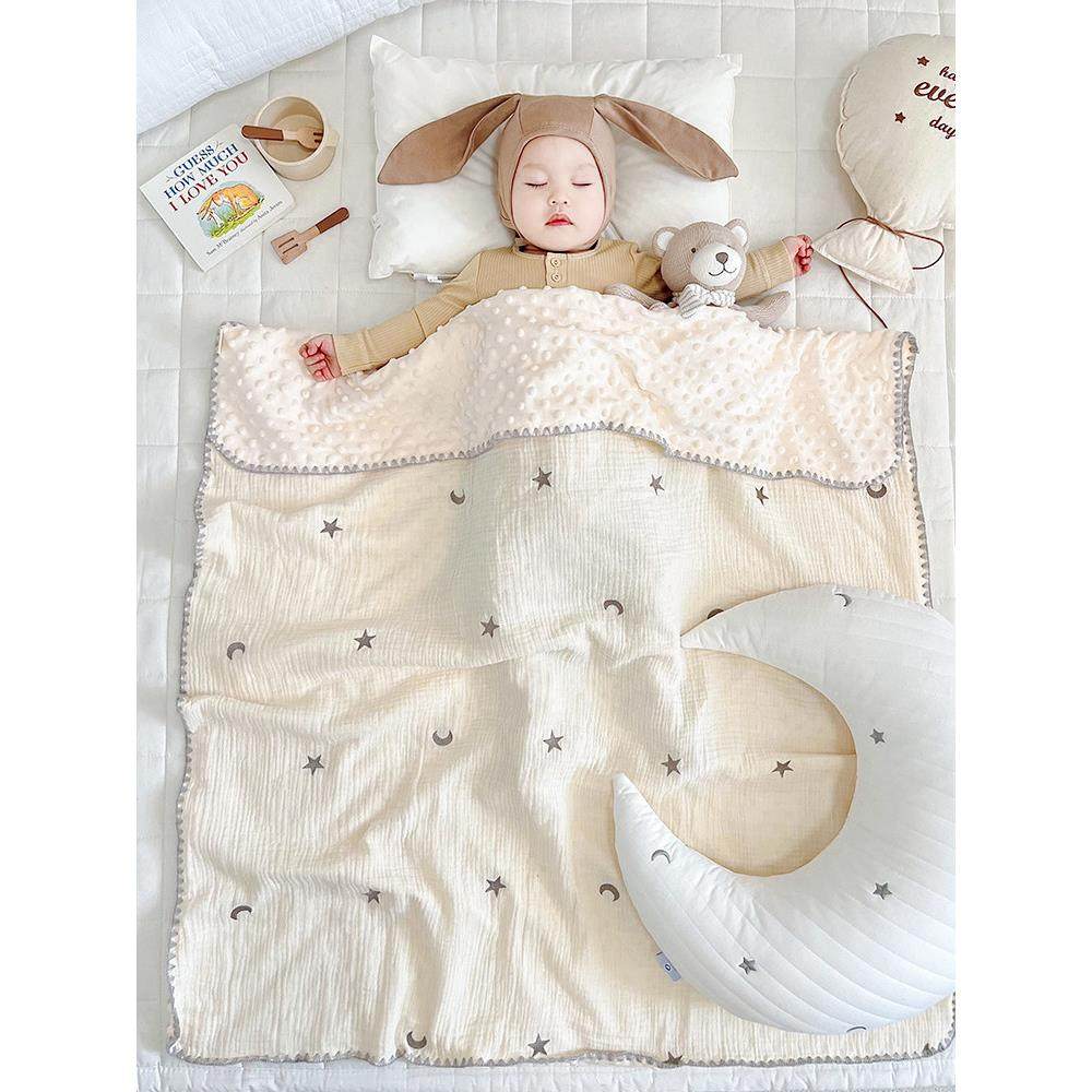 豆豆毯婴儿盖毯宝宝毛毯新生纱布被子儿童幼儿园毯子春秋薄被四季