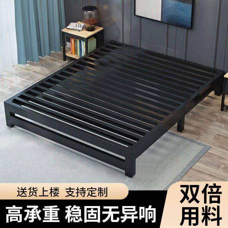 铁架床无床头加固加厚床双人床1.8x2米铁艺床架1米单人铁艺铁床