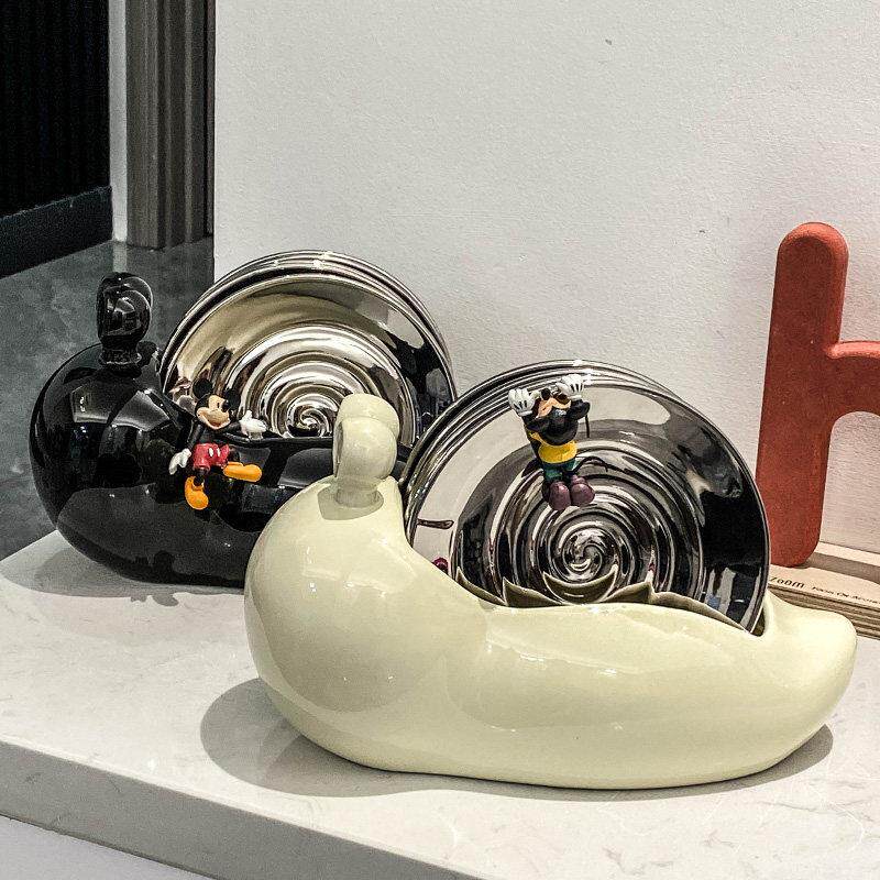 蜗牛吐骨碟家用高端轻奢陶瓷桌面小蝶餐桌吃饭垃圾渣盘骨头碟盘子