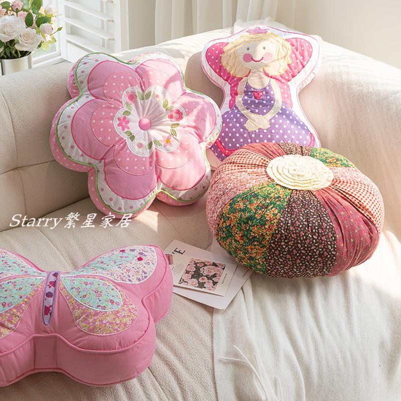 外贸儿童卡通可爱纯棉抱枕女孩沙发床上枕头靠垫含芯不可拆洗包邮