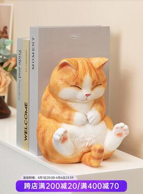慧心巧聚肥猫防撞门挡卧室客厅阻门器桌面书立装饰品书靠落地摆件