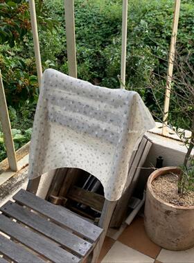 henceforth法式田园风碎花餐巾方形餐垫覆古蓝色花桌垫背景布ins