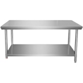 热销特厚双层不锈钢工作台饭店三层厨房操作台工作桌打荷台打包台