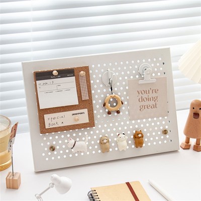 热销自粘软木墙板贴 免打孔洞洞板配件照片墙办公便签家用挂式留