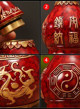 热销开口八卦黄铜葫芦开盖空心四神兽朱雀玄武青龙白虎客厅玄关摆