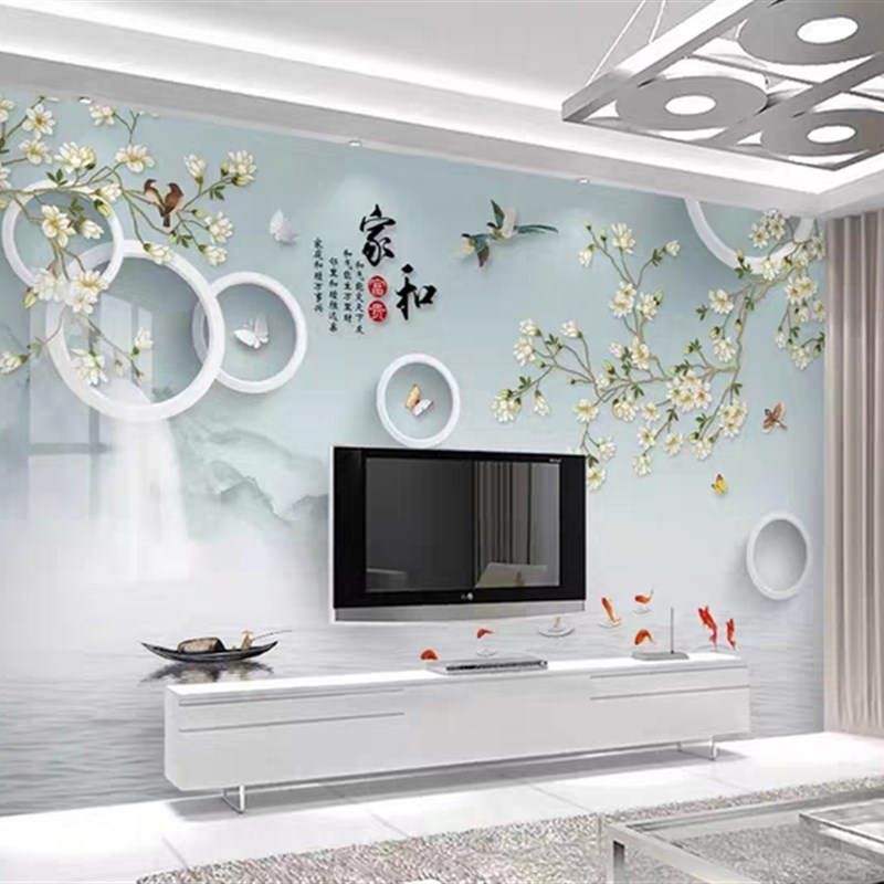 热销3d客厅电视背景影视墙壁画装饰5d墙布自粘壁纸大气墙纸8d立体