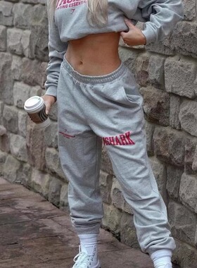 TT WOLVES独家！定织全棉水洗轻抓毛女士收脚口微宽松运动卫裤S3