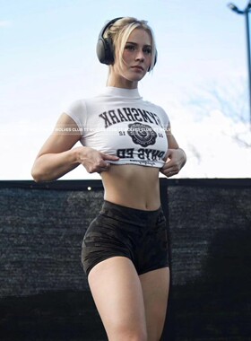 好穿！TT WOLVESCLUB天丝高弹超细腻柔软健身运动女士短款短袖S1