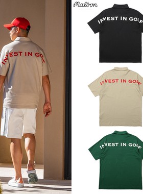 25韩国高尔夫服装MALBON男款时尚休闲短袖T恤POLO衫运动速干百搭