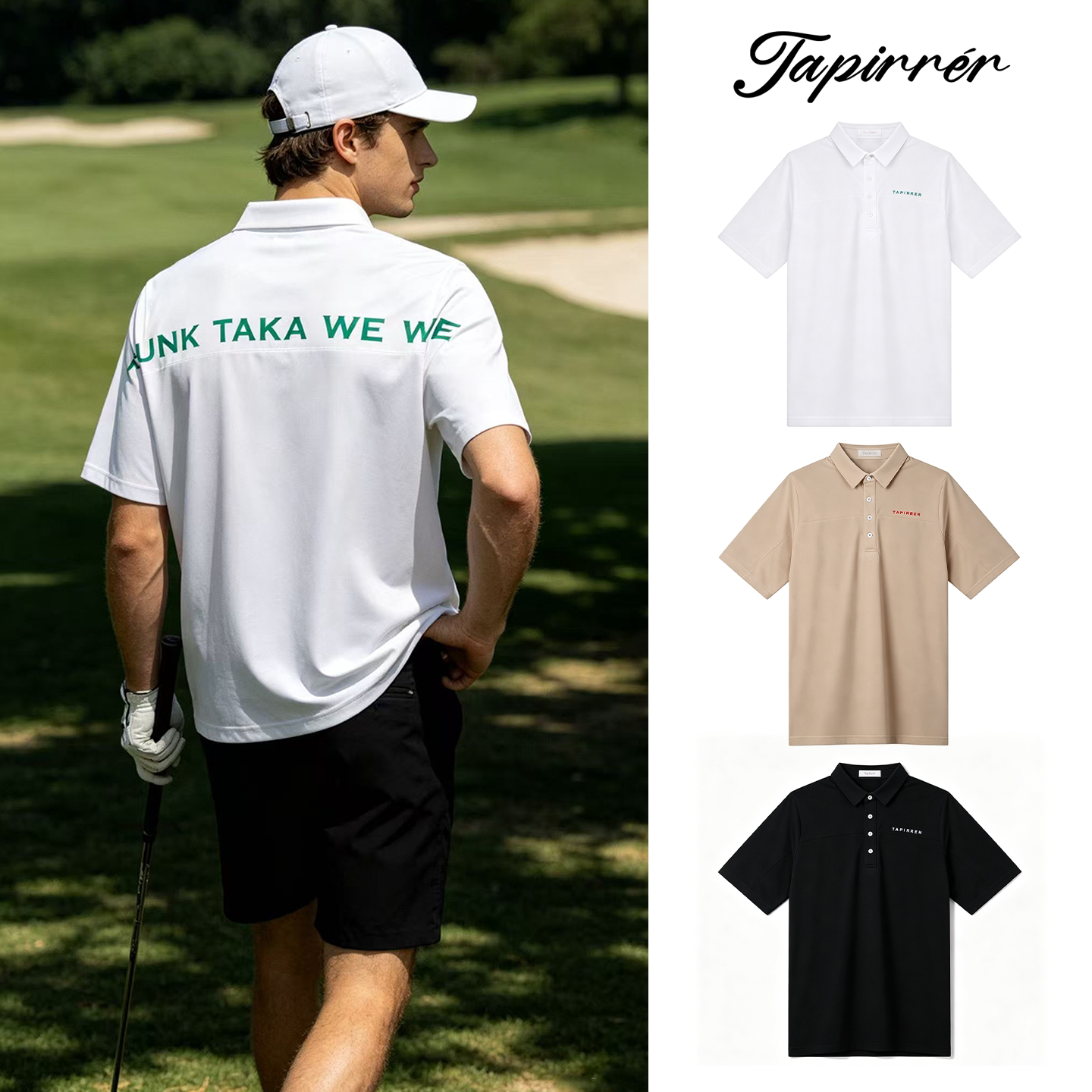 Tapirrer高尔夫服装男短袖POLO衫