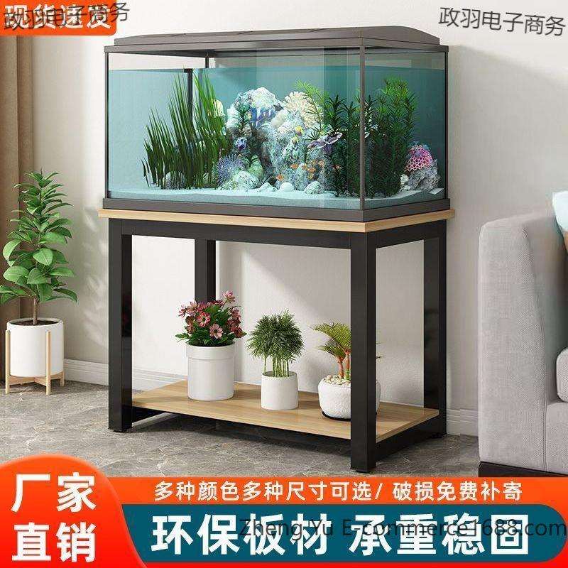 阳台双层鱼缸架桌底承重鱼缸架铁艺支架家用搁板置物架超强落地式图片