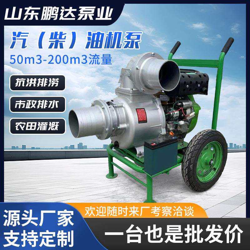 双缸汽油机15kw抽水泵流量100m³/h扬程20m汽柴油驱动汽柴油机泵
