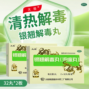 太极银翘解毒丸64丸疏风解表清热解毒发热头痛咳嗽口干咽喉疼痛RN