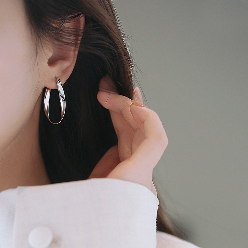 925银针莫比乌斯环大耳圈