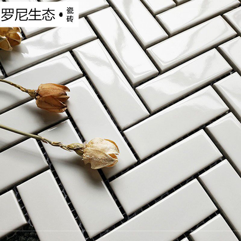 热销北欧马赛克瓷砖背景墙厨卫餐厅阳台卫生间釉面手指砖菱形厨房