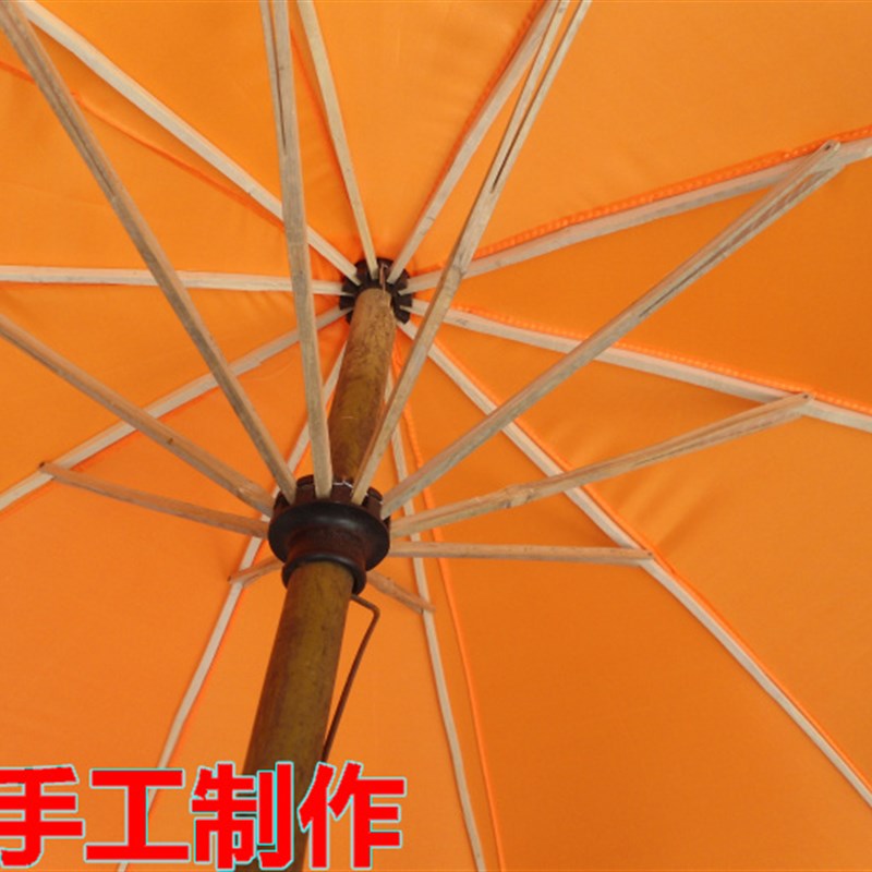 热销防古黄布伞 影视舞台道具老式竹制手工艺伞成人长柄特大号晴
