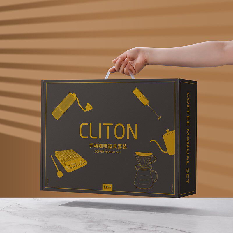 热销手冲咖啡壶套装礼盒手磨咖啡机手摇咖啡研磨机全套磨豆机咖啡