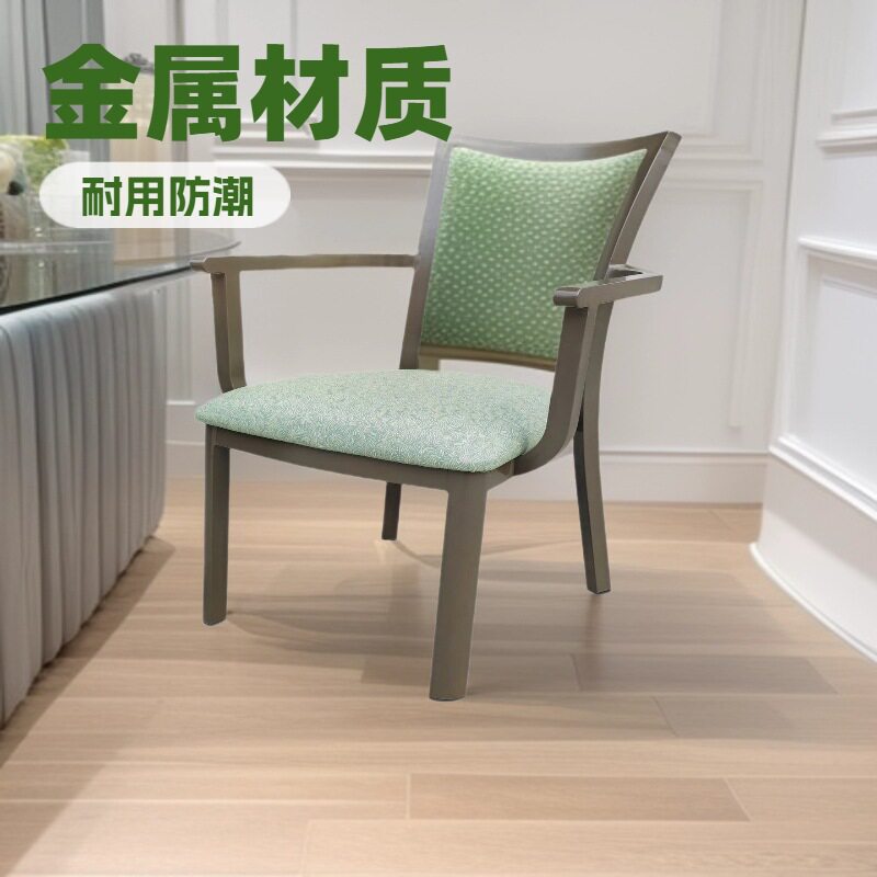 工厂出口美国扶手餐椅 酒店宴会椅 折叠铝合金餐椅 餐厅椅子