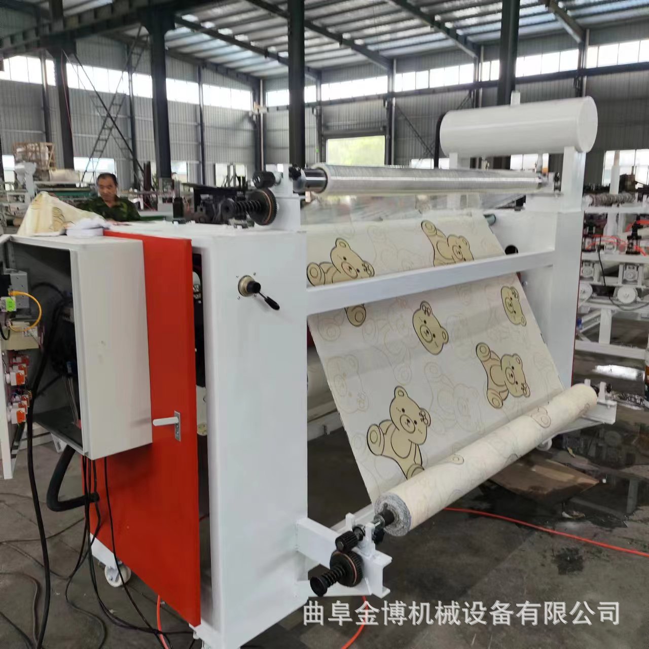 防水布料PVC膜复合机加热辊加热烫合自动收放卷桌布烫合机