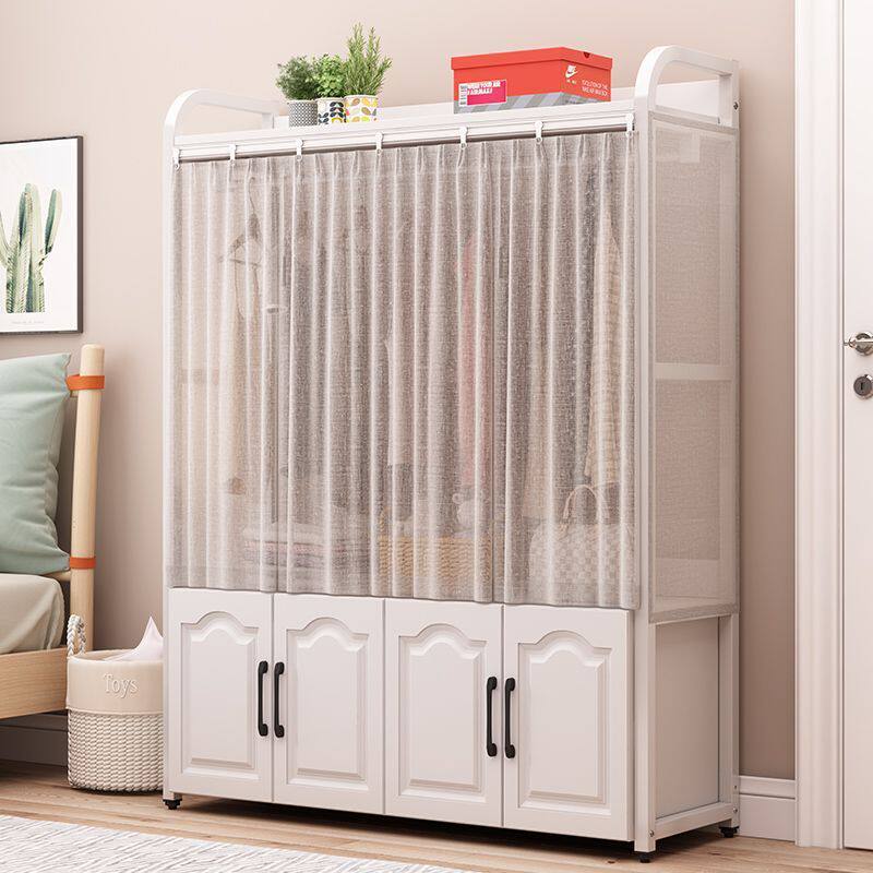 衣帽架带柜卧室落地立式挂衣架家用门口鞋子衣帽一体柜衣服置物架