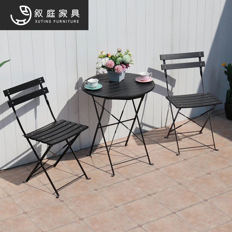 叙庭简约户外休闲躺椅小茶几组合家具室外咖啡厅沙滩泳池塑木桌椅