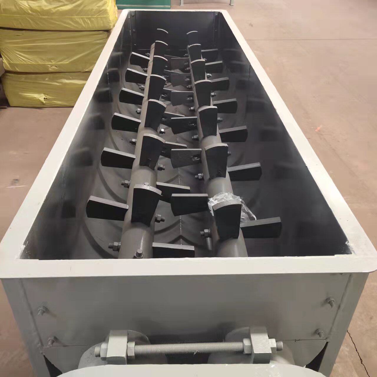 卧式双轴搅拌机粉尘加湿混合连续搅拌火力发电厂双螺旋高速搅拌机