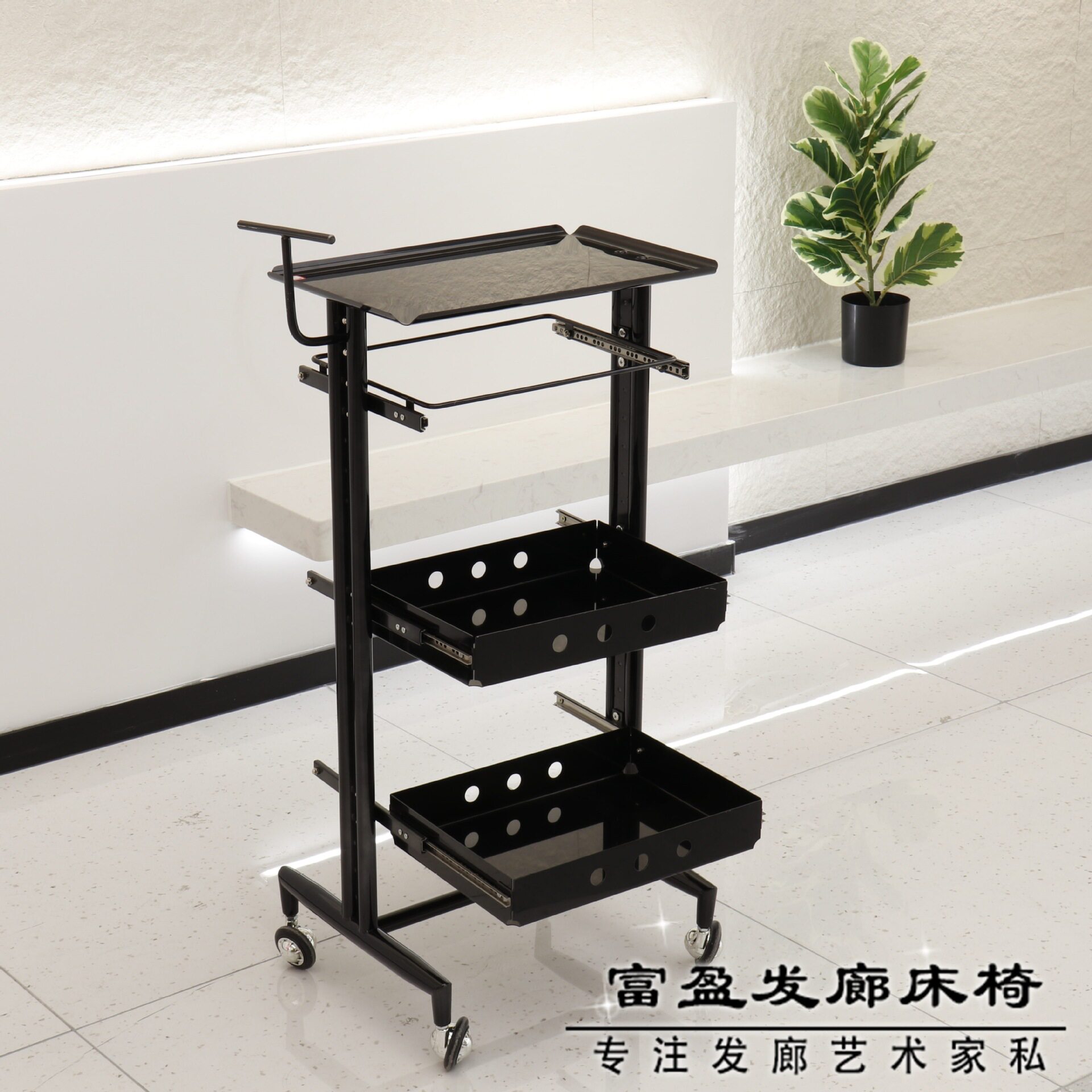 美发推车发廊工具车杠车美发店烫染工具车理发店工具柜理发店推车