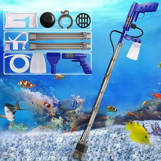 电动鱼缸换水器自动抽水泵过滤洗沙吸粪器家用水族箱清理清洁工具