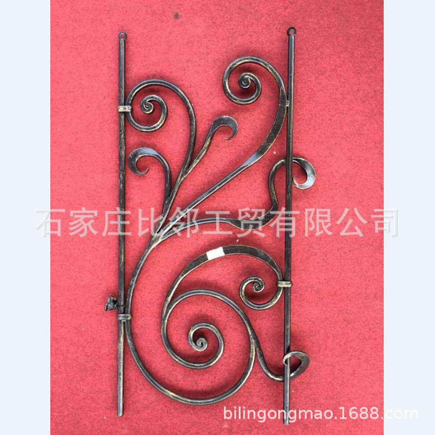 大门围栏栏杆扶手配件锻造铁艺配件 欧式铁花护栏楼梯立柱扶手配