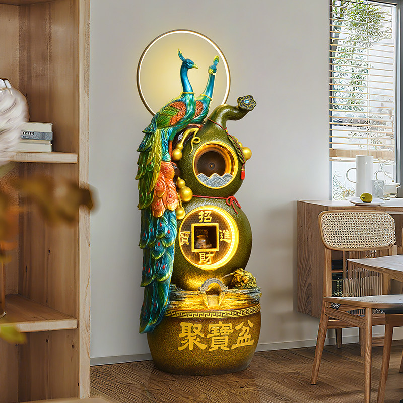 中式流水生财摆件循环水店铺开业招财聚宝盆落地喷泉新居乔迁送礼,家居饰品,落地摆件,淘宝优惠券,粉丝福利购,淘宝优惠卷