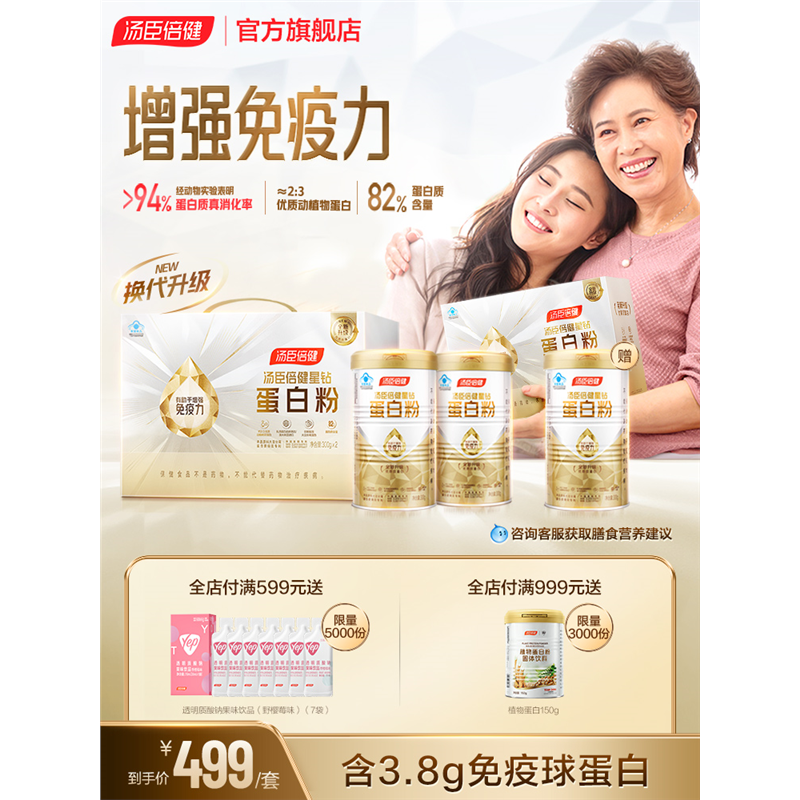 汤臣倍健蛋白质粉增强免疫力中老年人礼盒营养品保健品