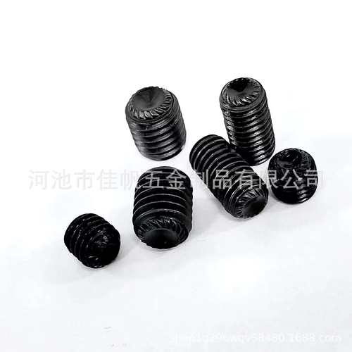 M3-M12防滑花齿无头紧定螺丝 DIN916K顶丝机米螺钉内六角凹端滚花