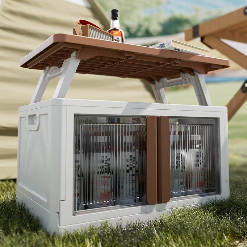 跨境海兴户外野营折叠箱露营车载杂物储物箱汽车免安装折叠收纳箱