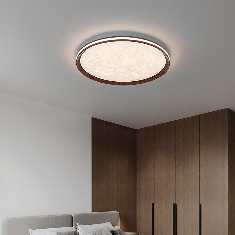 胡桃木卧室灯复古创意感书房吸顶灯中古风客厅房间灯具