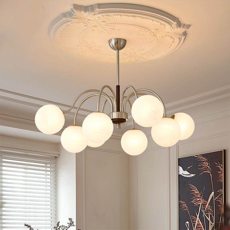 法式中古风花朵球形设计师款灯具简约轻奢客厅大厅餐厅主卧室吊灯