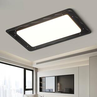 意式极简护眼客厅吸顶灯 2026新款大气高级感长方形黑色客厅主灯