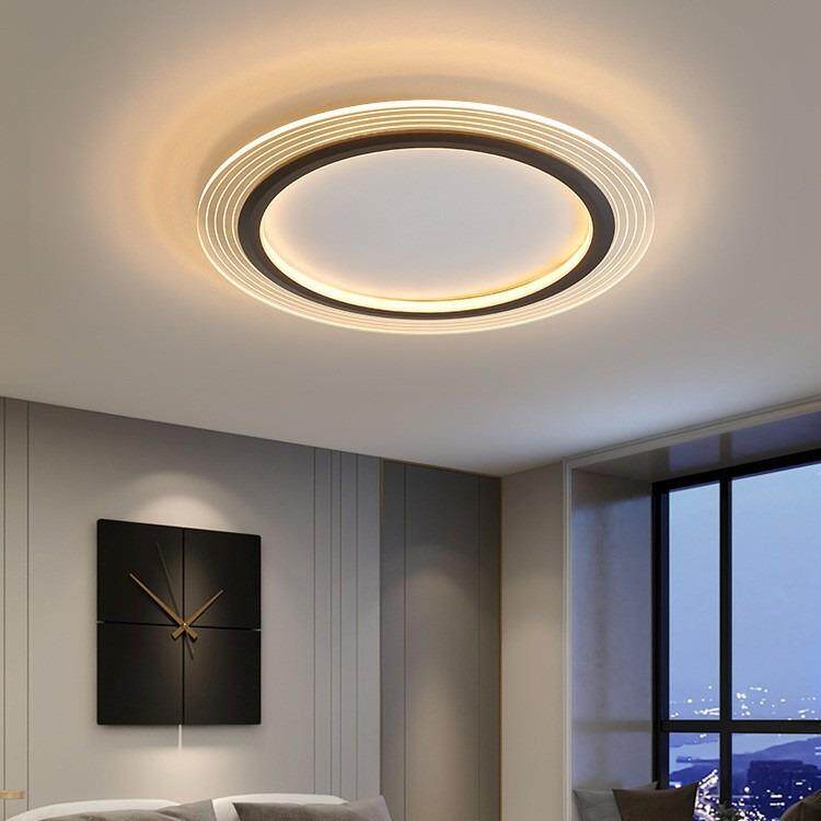 极简吸顶灯客厅圆形亚克力浪漫卧室简约LED过道智能中山灯具