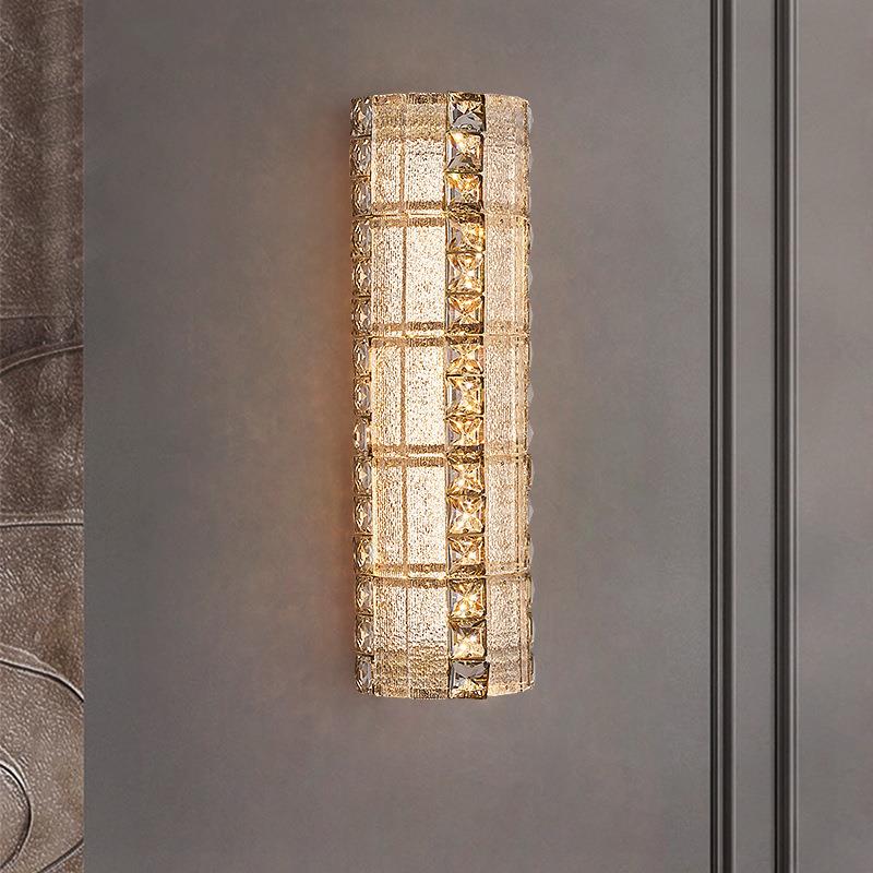 中山新款客厅创意长壁灯走廊过道玄关装饰灯具卧室床头水晶壁灯