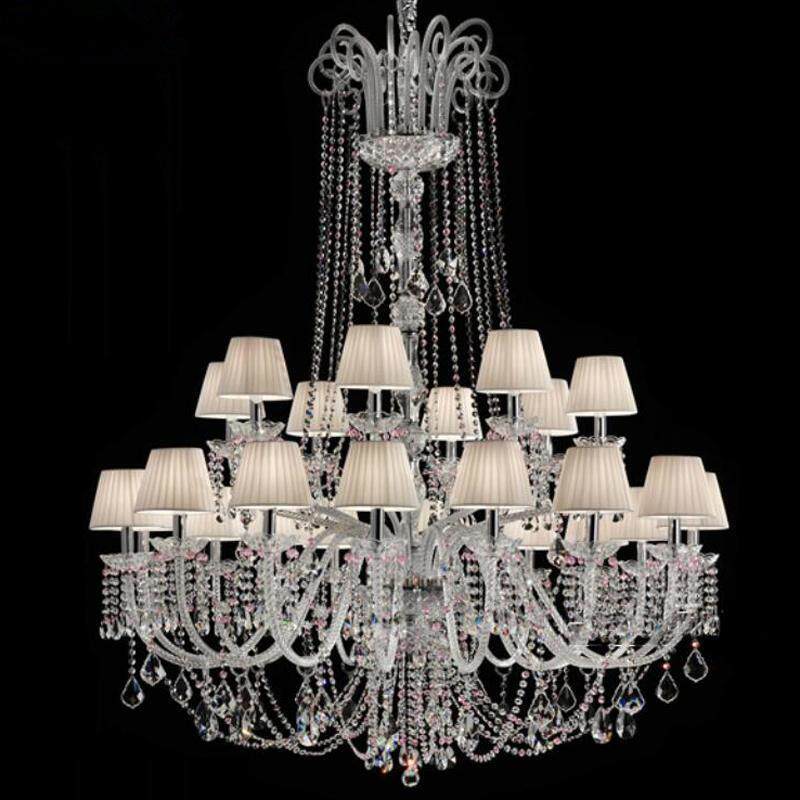 欧式复式楼客厅大吊灯 美式别墅楼梯吊灯 楼中楼酒店大堂水晶大灯