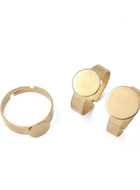 6pcs 8mm 10mm 12mm Ring Settings Stainless Steel Gold Plate