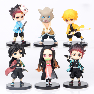 6pcs/set Anime Demon Slayer Figure Kimetsu No Yaiba Figure Q