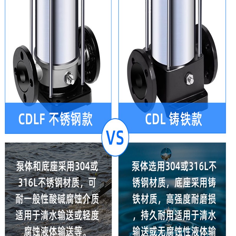 南方不锈钢立式多级离心泵高扬程机床管道循环水帮浦给变频恒压增
