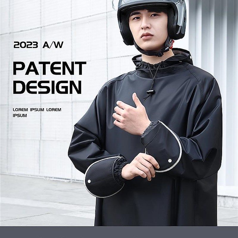 电动电瓶车雨衣男款单人带袖一体式长款全身防暴雨摩托车骑行雨披