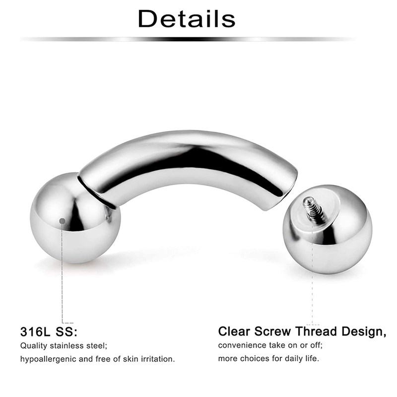 1PC Stainless Steel Large Size Straight Barbell Internal Thr