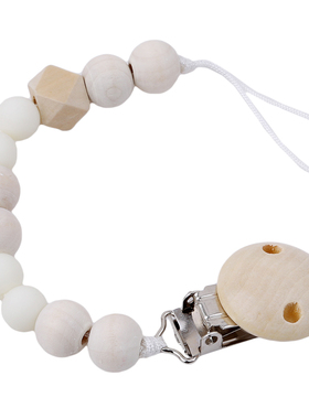 Baby Pacifier Clip Chain Wooden Holder Soother Pacifier Clip