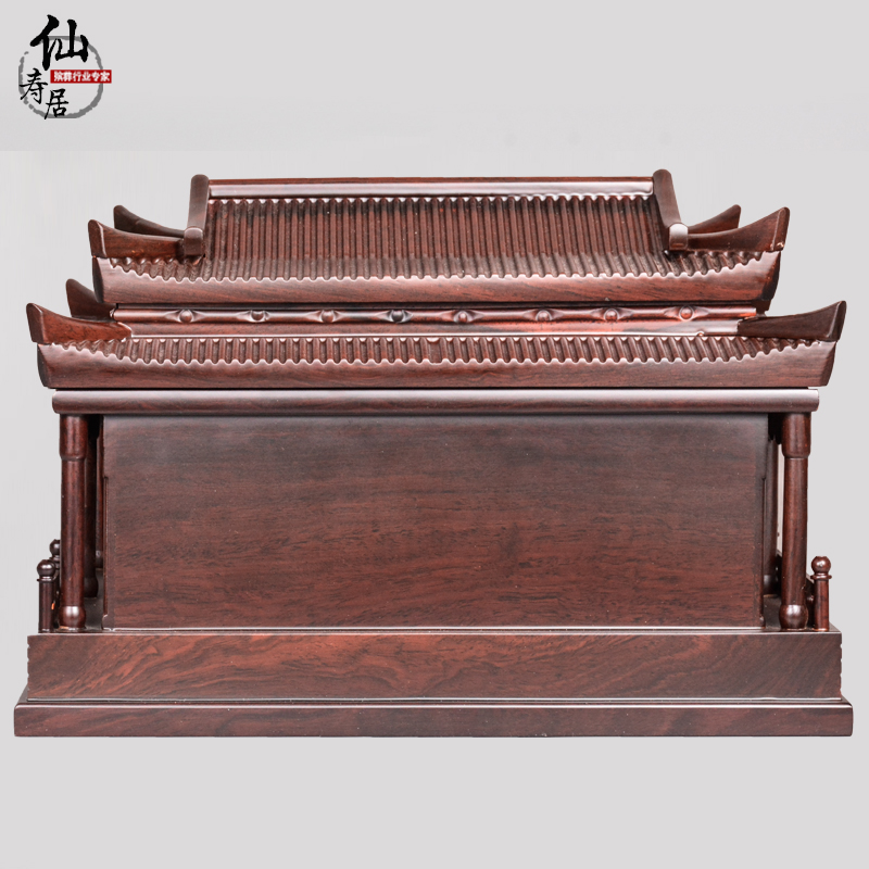 木质骨灰盒天然全实木黑檀木香樟精雕龙凤寿盒防潮棺材墓地下葬用