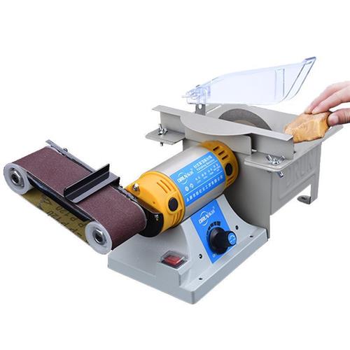 新品东润台式多功能砂带机玉石台锯台磨机木工打磨抛光机雕刻 如